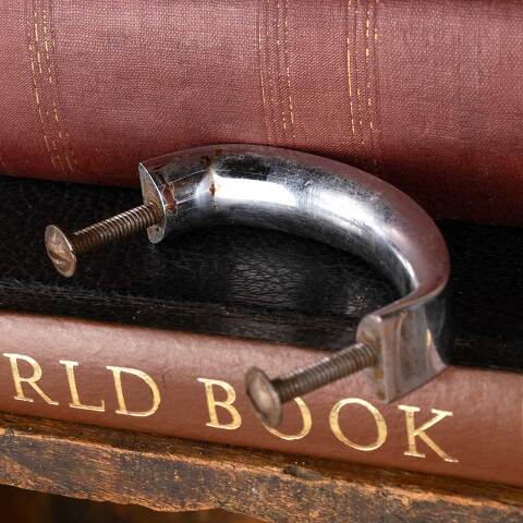 #27138 Vintage Chrome Furniture Drawer Handle Pull image 5