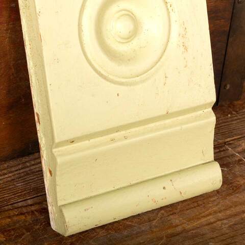 #27856 Antique Painted Wood Rosette Trim Block image 3