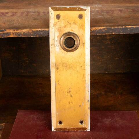#28216 Salvaged Brass Doorknob Backplate Hardware image 2