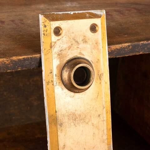 #28216 Salvaged Brass Doorknob Backplate Hardware image 3