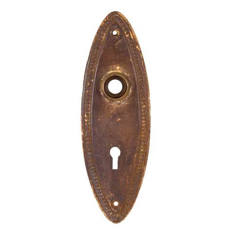 #28483 Oval Japanned Doorknob Backplate image 2