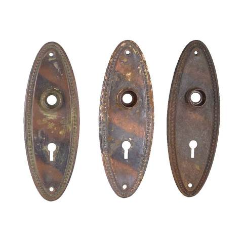 #23938 Oval Japanned Doorknob Backplate image 2