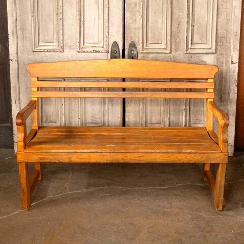 #28692 Solid Oak Wood Bench image 2
