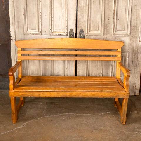 #28692 Solid Oak Wood Bench image 4