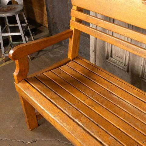 #28692 Solid Oak Wood Bench image 6