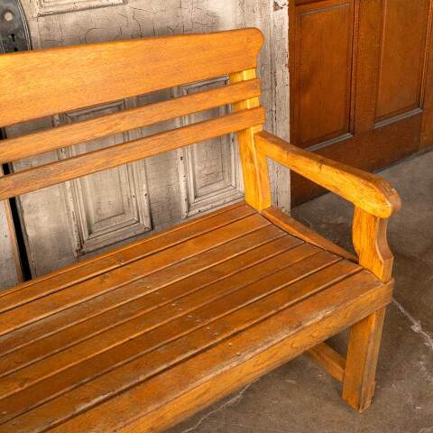 #28692 Solid Oak Wood Bench image 7