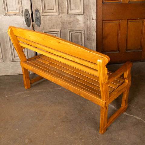 #28692 Solid Oak Wood Bench image 8