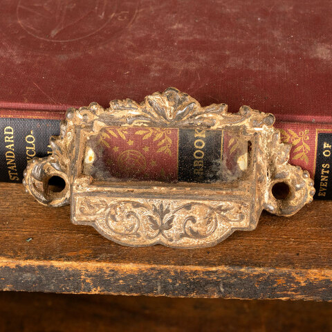 #28811 Antique Ornate Cast Iron Bin Drawer Pull image 2