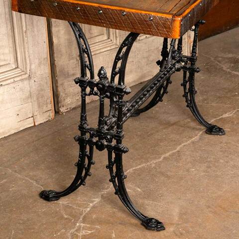 #29608 Table with Cast Iron Base and Wood Top image 4