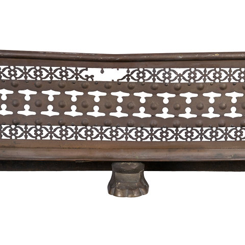 #30987 Antique Brass Fireplace Fender image 2