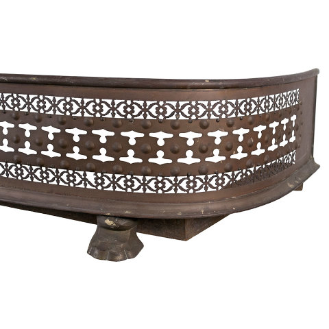 #30987 Antique Brass Fireplace Fender image 3