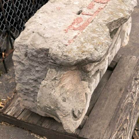 #3107 Salvaged Carved Stone Architectural Ornament image 3