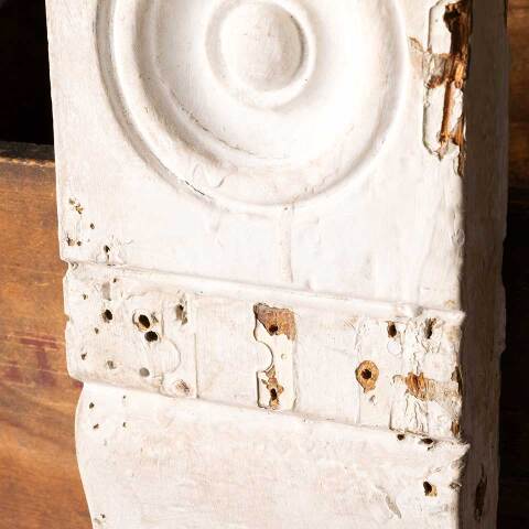 #31817 Salvaged Painted Wood Rosette Trim Block image 4