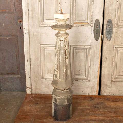 #32185 Antique Octagonal Wood Staircase Newel Post image 6