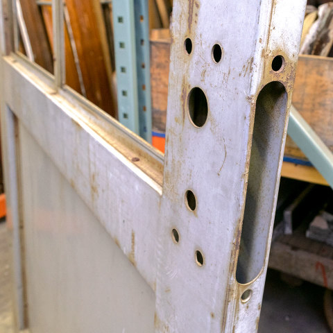 #32211 Salvaged Industrial Metal Half Lite Door image 3