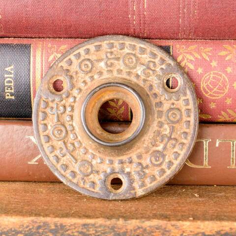 #32838 Antique Cast Iron Doorknob Rosette Hardware image 2