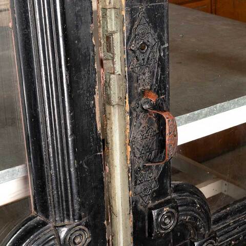 #33101 53x96 Antique Victorian Wood Entry Doors image 4