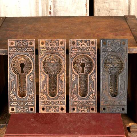 #33714 Antique Eastlake Pocket Door Hardware Pulls image 3