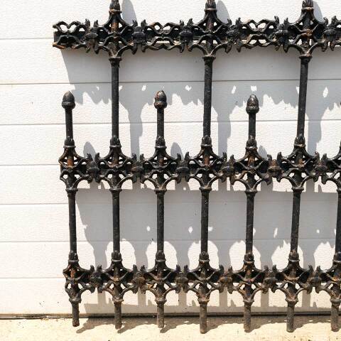 #33917 Salvaged Antique Cast Iron Garden Fence image 5