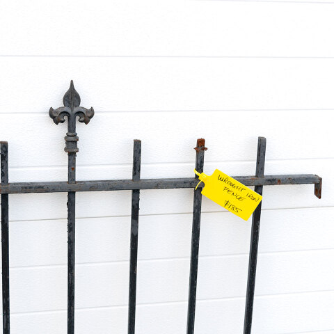 #33918 Salvaged Vintage Wrought Iron Fence Section image 2