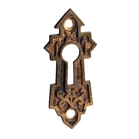 #34771 Antique Brass Door Keyhole Escutcheon image 2