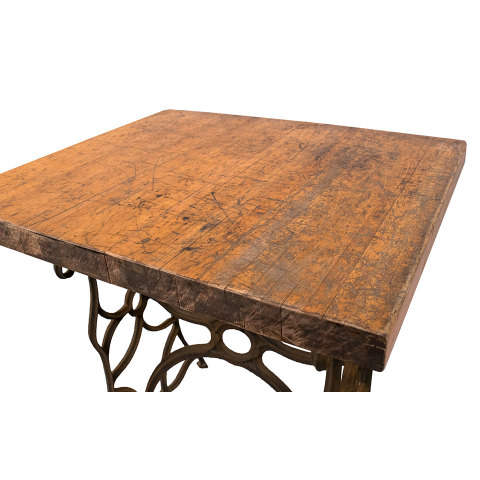 #35082 Repurposed Wood and Cast Iron Table image 2