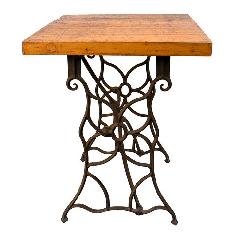 #35082 Repurposed Wood and Cast Iron Table image 5