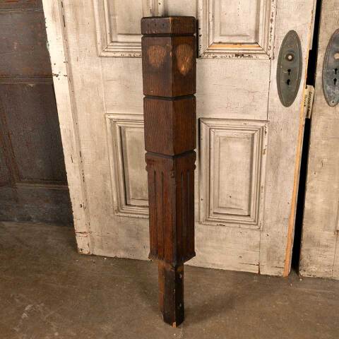 #35488 Salvaged Antique Oak Staircase Newel Post image 4