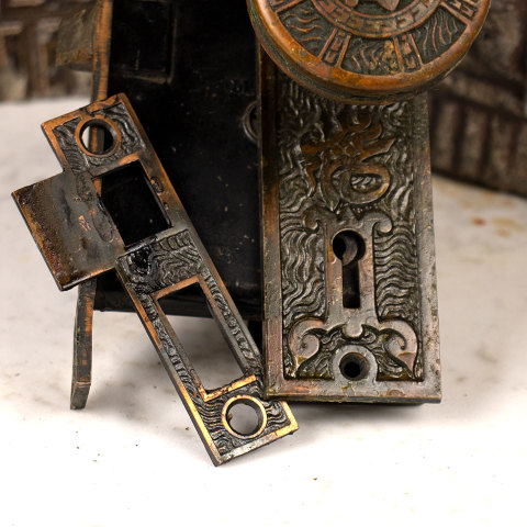 #35568 Antique Mallory Wheeler Door Hardware image 3