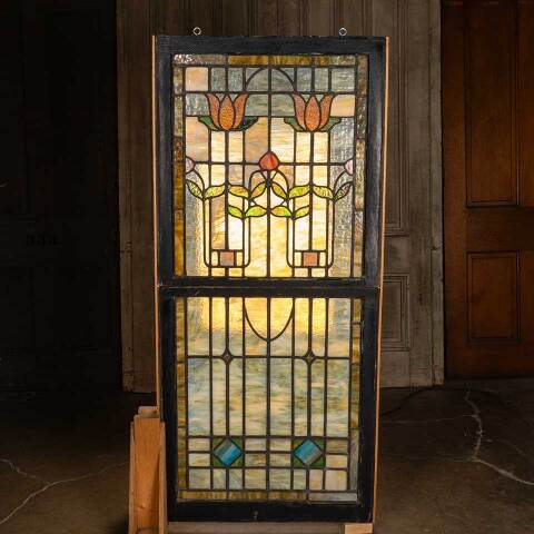 #35580 30x67 Antique Stained Glass Window Sashes image 6