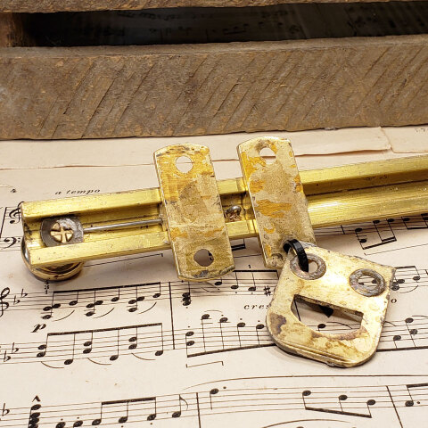 #35802 9" Brass Slide Bolt with Strike Plate image 3