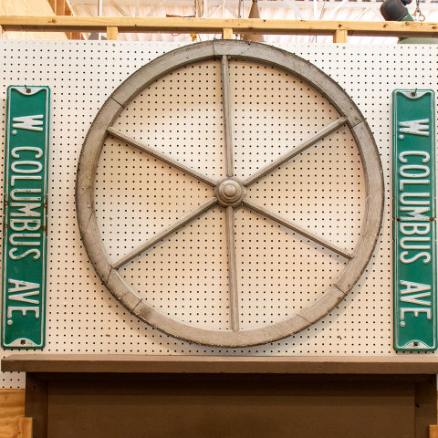 #36183 Salvaged Round Wood Window image 3