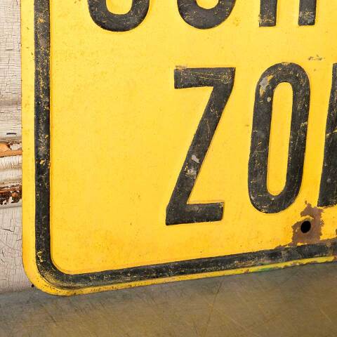 #37293 Vintage Painted Metal SCHOOL ZONE Sign image 6