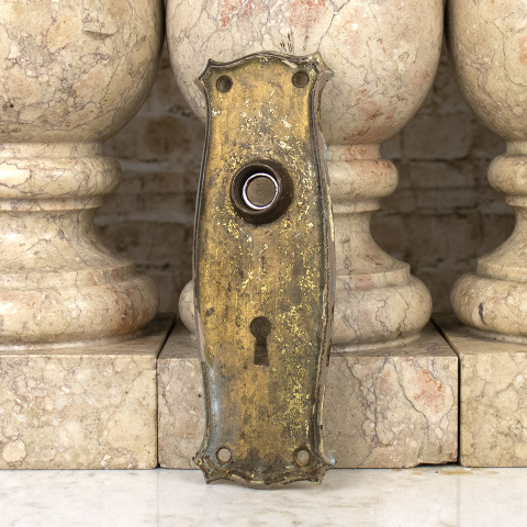 #37355 Antique Metal Doorknob Backplate image 2