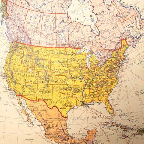 #37432 Vintage Classroom Map of North America image 3