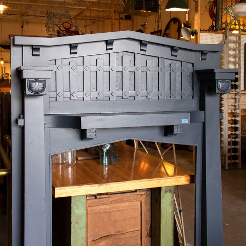 #37637 Salvaged Wood Fireplace Mantel image 2