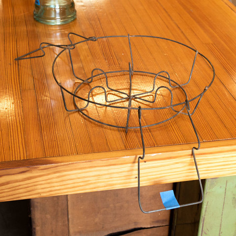 #37768 Antique Metal Wire Mason Canning Jar Caddy image 3