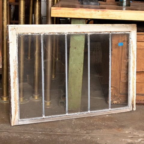 #37949 40x28 Antique Leaded Glass Window Sash image 4