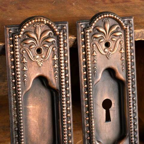 #38364 Antique Corbin Pocket Door Hardware Pulls image 3