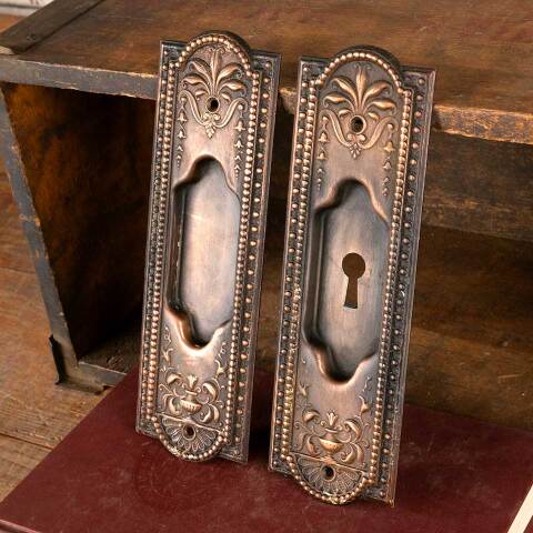 #38364 Antique Corbin Pocket Door Hardware Pulls image 4