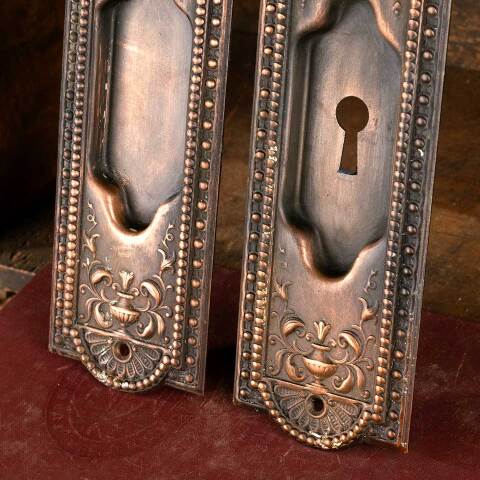 #38364 Antique Corbin Pocket Door Hardware Pulls image 5