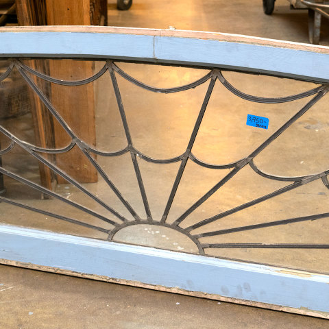 #38397 Salvaged Leaded Glass Fanlight Transom image 4
