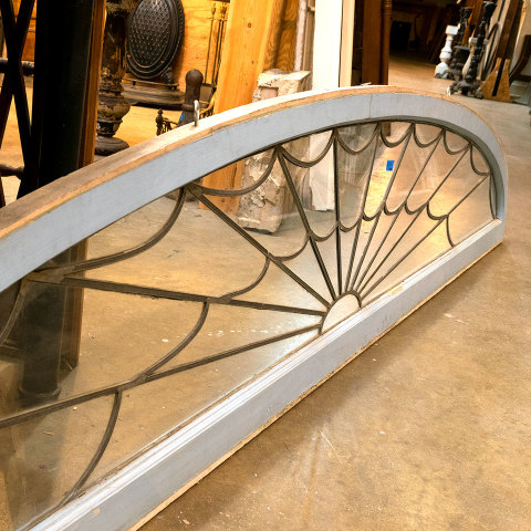 #38397 Salvaged Leaded Glass Fanlight Transom image 7