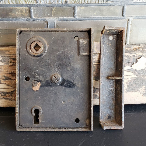 #38419 Antique Door Rim Lock and Catch image 3