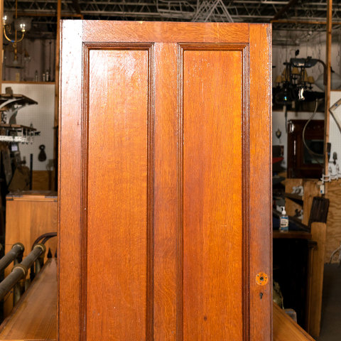 #38468 28x74 Salvaged 2 Panel Oak Door image 2