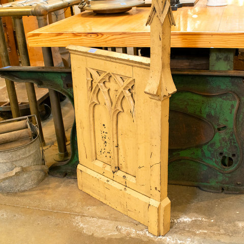 #38492 Salvaged Painted Oak Carved Gothic Panel image 5