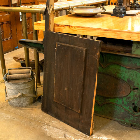 #38492 Salvaged Painted Oak Carved Gothic Panel image 6