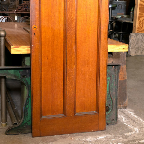 #38509 28x74 Salvaged 2 Panel Oak Door image 3