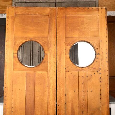 #38900 Salvaged Pine Doors with Beveled Portholes image 6