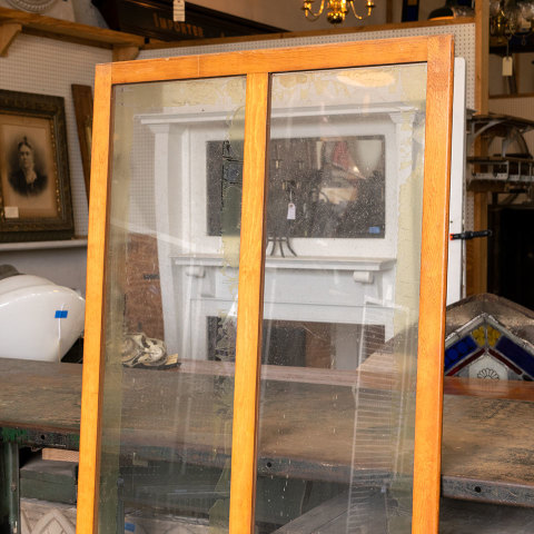 #38960 Salvaged Wood and Glass Panel image 2